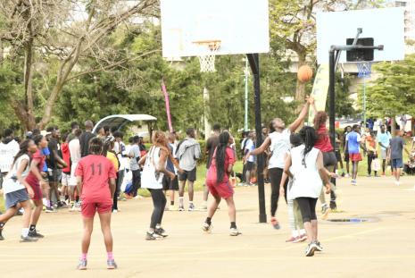 A team of Basketball players during the University of Nairobi Annual Sports Day 2023