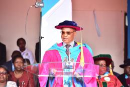 Ag.Chancellor and Chair of Council  Prof. Amukowa  Anangwe during the #UoN70graduation